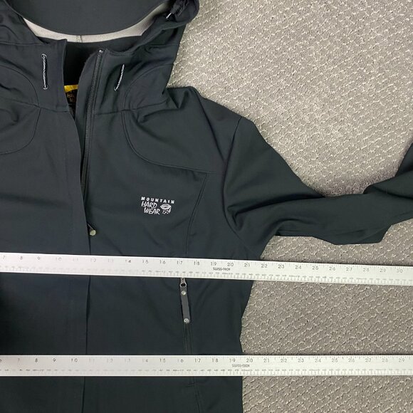 Mountain Hardwear Jacket Women's Large Black Hooded Fleece Lined - Picture 9 of 15